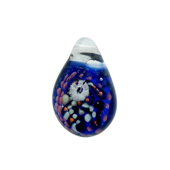 Vintage Handcrafted Glass Teardrop Pendant - Picture 1 of 8